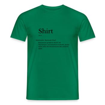 Shirt Erklärung Lustig Deutsch Wörterbuch - Männer T-Shirt - Kelly Green - Vorne - AI Model Male 178 dark (178cm)