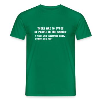 10 Types of People Those Who Understand Binary - Men's T-Shirt - kelly green - Front - AI Model Male 178 dark (178cm)