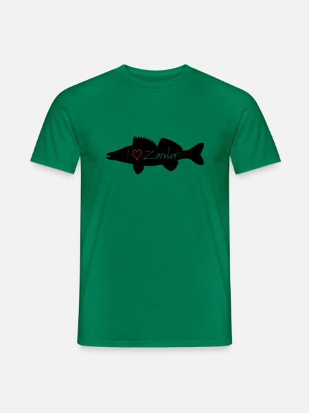 I Love Zander schwarz durchsichtig - Männer T-Shirt - Kelly Green