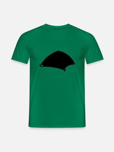Silhouette Camping Tent Design - Men's T-Shirt - kelly green