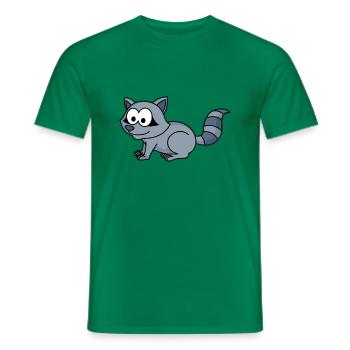Raccoon Comic Animal - Men's T-Shirt - kelly green - Front - AI Model Male 178 dark (178cm)