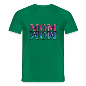 Mama Mom Wow Mothers Day Funny Cute Family Mother - Men's T-Shirt - kelly green - Front - AI Model Male 178 dark (178cm)