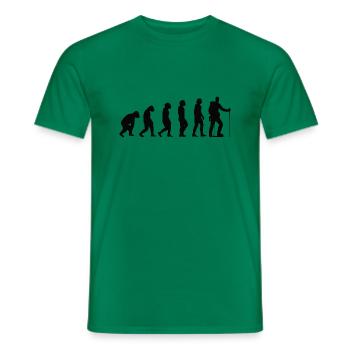 Wandern Evolution Bergsteigen Wanderung Berge - Männer T-Shirt - Kelly Green - Vorne - AI Model Male 178 dark (178cm)