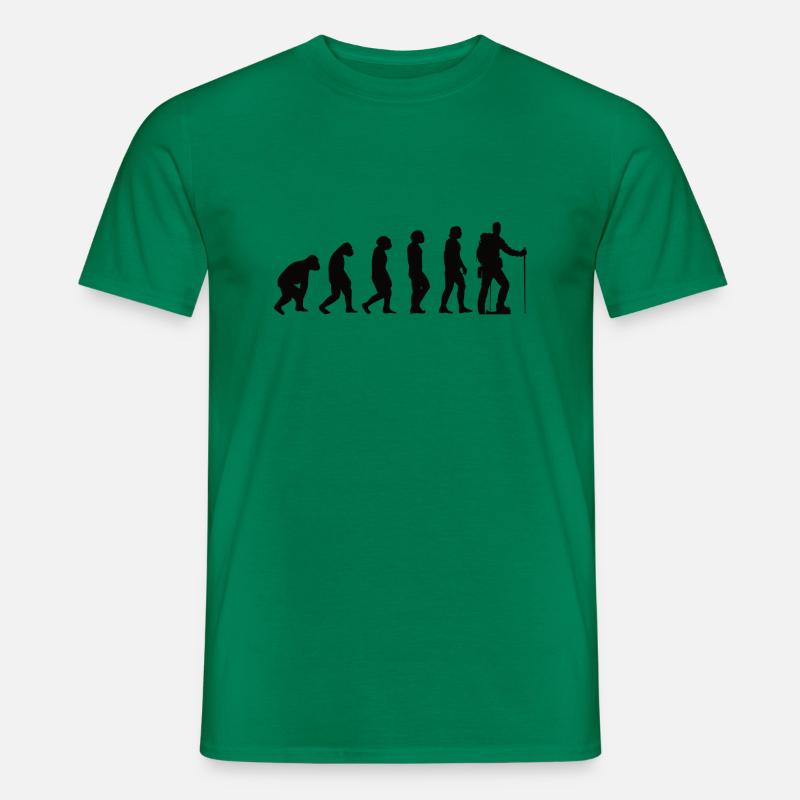 Wandern Evolution Bergsteigen Wanderung Berge - Männer T-Shirt - Kelly Green