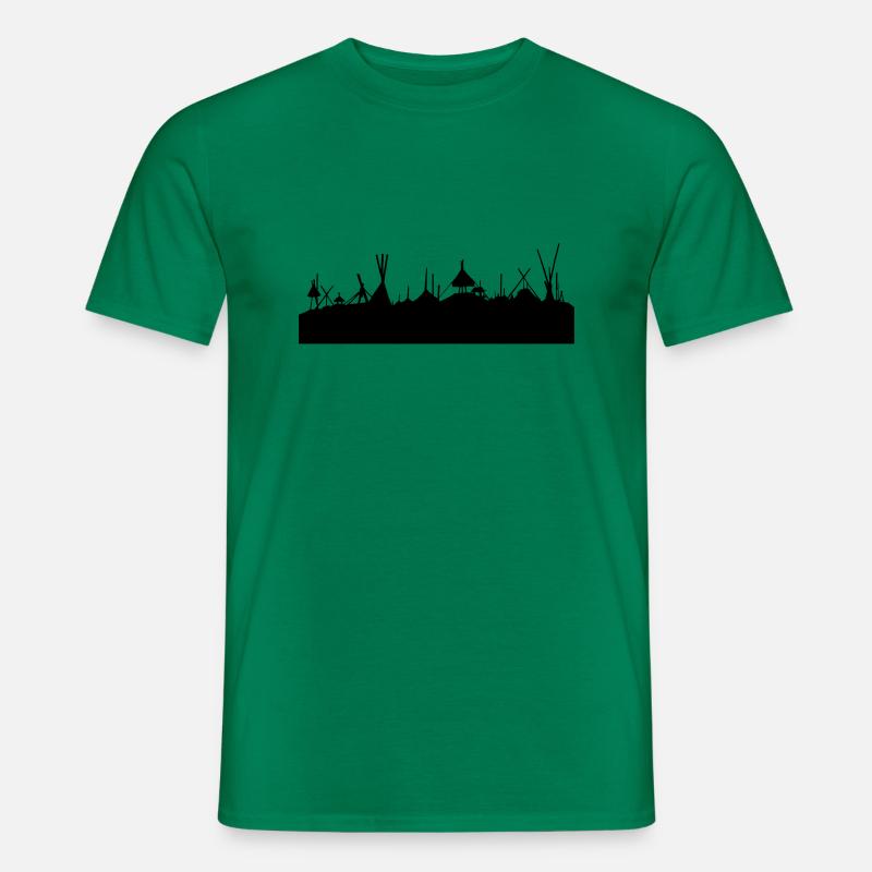 Tent Skyline - Männer T-Shirt - Kelly Green