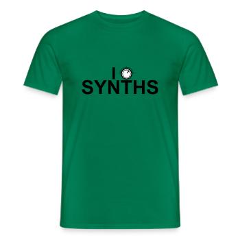 I Like Synths - Männer T-Shirt - Kelly Green - Vorne - AI Model Male 178 dark (178cm)