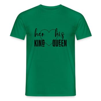 Her King His Queen black version - Men's T-Shirt - kelly green - Front - AI Model Male 178 dark (178cm)
