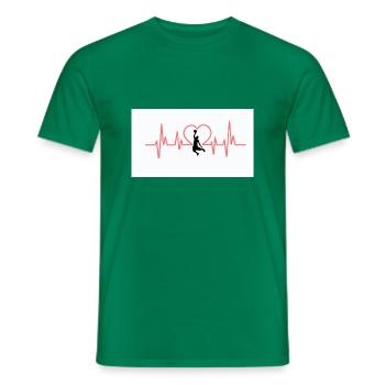 basketball Love - Men's T-Shirt - kelly green - Front - AI Model Male 178 dark (178cm)