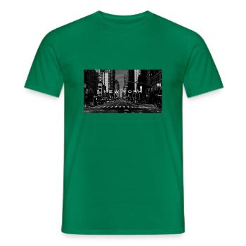 NYC City Life Series: Avenue in black & white - Men's T-Shirt - kelly green - Front - AI Model Male 178 dark (178cm)