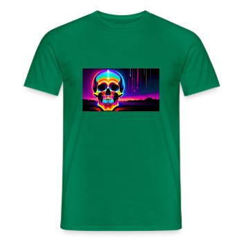 Psy Schädel - Männer T-Shirt - Kelly Green - Vorne - AI Model Male 178 dark (178cm)