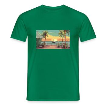 Key West, Florida - Pixel Art - Men's T-Shirt - kelly green - Front - AI Model Male 178 dark (178cm)