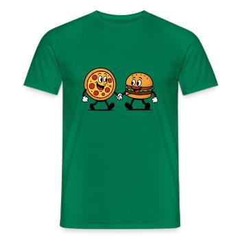 Pizza Burger - T-shirt homme - vert - Devant - AI Model Male 178 dark (178cm)