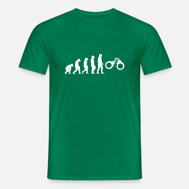 Evolution Polizist - Männer T-Shirt - Kelly Green