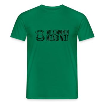 Bienvenue dans mon monde! Routard de voyage - T-shirt homme - vert - Devant - AI Model Male 178 dark (178cm)