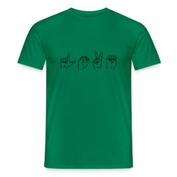 Fingeralphabet-LOVE - Männer T-Shirt - Kelly Green - Vorne - AI Model Male 178 dark (178cm)
