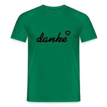 danke mit Herz. Vielen Dank - Männer T-Shirt - Kelly Green - Vorne - AI Model Male 178 dark (178cm)
