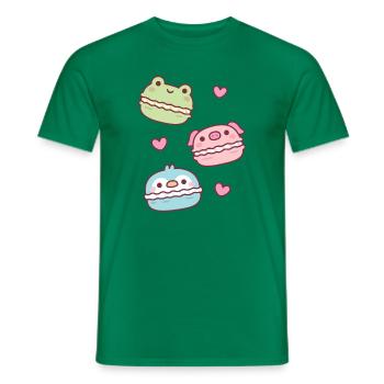 Niedliche grüne Frosch rosa Schweinchen blauer Pinguin Macarons - Männer T-Shirt - Kelly Green - Vorne - AI Model Male 178 dark (178cm)