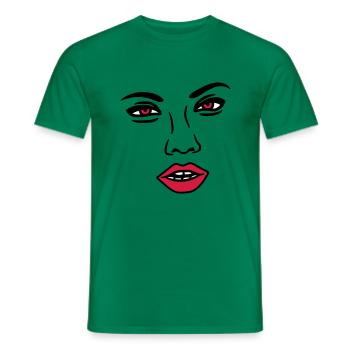 frau sexy nase gesicht kopf weiblich maedchen girl - Männer T-Shirt - Kelly Green - Vorne - AI Model Male 178 dark (178cm)