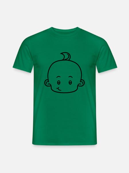glücklich kopf gesicht klein süß niedlich windel k - Männer T-Shirt - Kelly Green