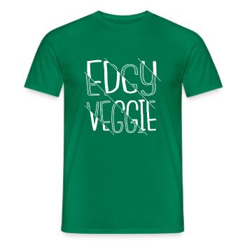 go vegan food earth plant based vegetarian humor - Men's T-Shirt - kelly green - Front - AI Model Male 178 dark (178cm)