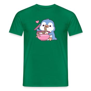 Süßer blauer Pinguin liebt es, Ramen-Nudeln zu essen - Männer T-Shirt - Kelly Green - Vorne - AI Model Male 178 dark (178cm)