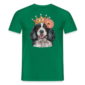 Cocker Spaniel mit Blumen und Krone - Männer T-Shirt - Kelly Green - Vorne - AI Model Male 178 dark (178cm)