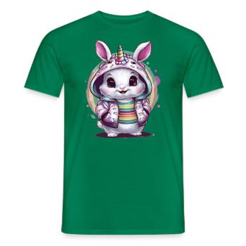Lapin licorne kawaii - T-shirt homme - vert - Devant - AI Model Male 178 dark (178cm)