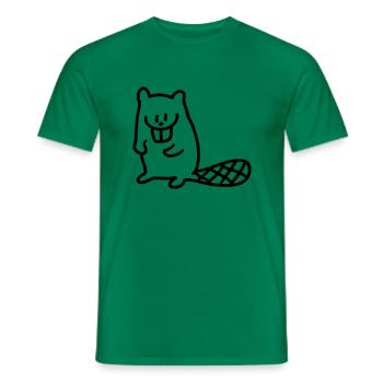 Biber - ligne - T-shirt homme - vert - Devant - AI Model Male 178 dark (178cm)