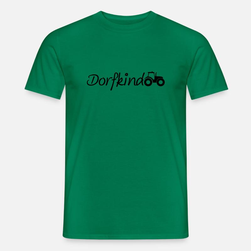 Dorfkind mit Traktor - Männer T-Shirt - Kelly Green