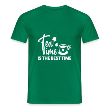 TEA TIME 3png - Männer T-Shirt - Kelly Green - Vorne - AI Model Male 178 dark (178cm)