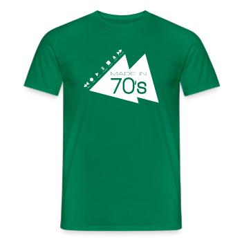 Fabriqué dans les années 70 _blanc_ - T-shirt homme - vert - Devant - AI Model Male 178 dark (178cm)