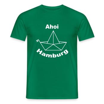 Papier Faltbötchen Ahoi Hamburg - Männer T-Shirt - Kelly Green - Vorne - AI Model Male 178 dark (178cm)