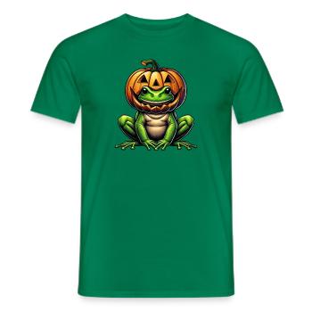 Cute Halloween Frog Pumpkin Cartoon - Men's T-Shirt - kelly green - Front - AI Model Male 178 dark (178cm)