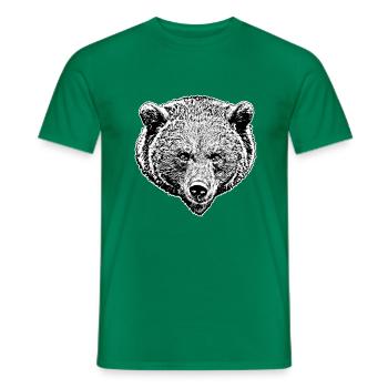Grizzly black and white - Men's T-Shirt - kelly green - Front - AI Model Male 178 dark (178cm)