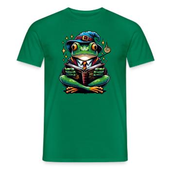 Frog Read Magic Magician - Men's T-Shirt - kelly green - Front - AI Model Male 178 dark (178cm)