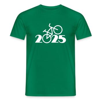 Tour à vélo 2025, VTT 2025, Vélo 2025 - T-shirt homme - vert - Devant - AI Model Male 178 dark (178cm)