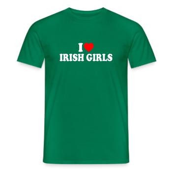 I love irish girls - Men's T-Shirt - kelly green - Front - AI Model Male 178 dark (178cm)