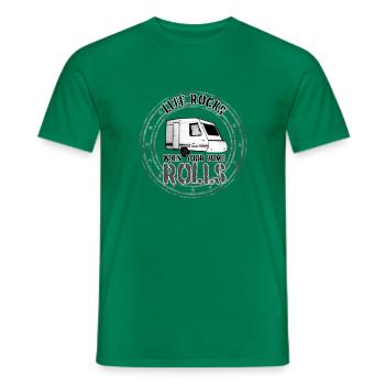 life rocks when your home rolls - Männer T-Shirt - Kelly Green - Vorne - AI Model Male 178 dark (178cm)