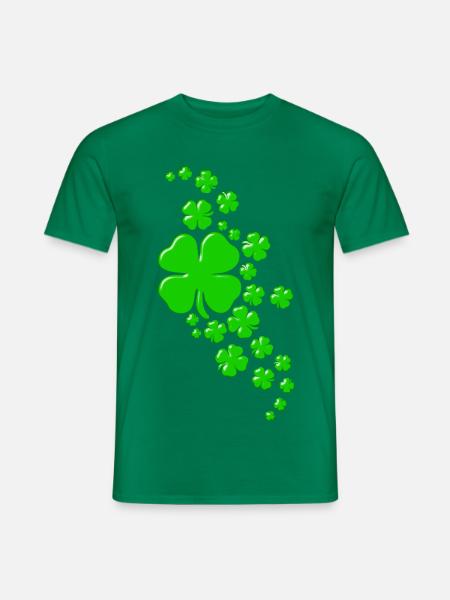 Klee Ornament fliegende Kleeblätter Glück - Männer T-Shirt - Kelly Green