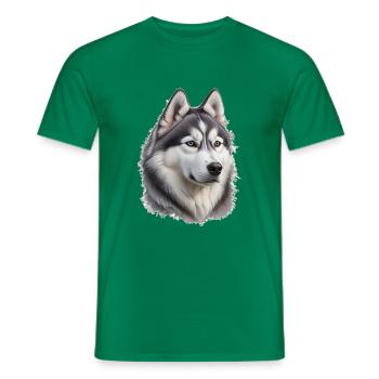 Husky - Men's T-Shirt - kelly green - Front - AI Model Male 178 dark (178cm)
