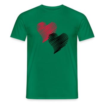 2 Herzen - Männer T-Shirt - Kelly Green - Vorne - AI Model Male 178 dark (178cm)