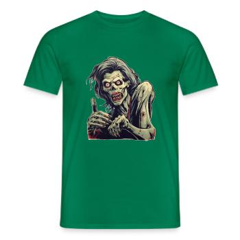 Zombie d’Halloween - T-shirt homme - vert - Devant - AI Model Male 178 dark (178cm)