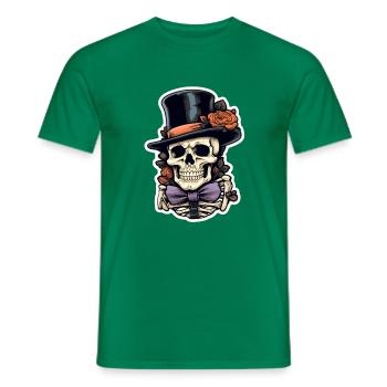 Crâne Halloween - T-shirt homme - vert - Devant - AI Model Male 178 dark (178cm)