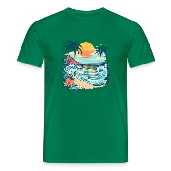 Sommer Sonne Strand - Männer T-Shirt - Kelly Green - Vorne - AI Model Male 178 dark (178cm)