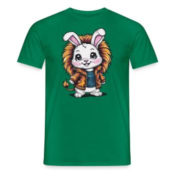 Häschen mit hübschem Löwen-Outfit - Männer T-Shirt - Kelly Green - Vorne - AI Model Male 178 dark (178cm)