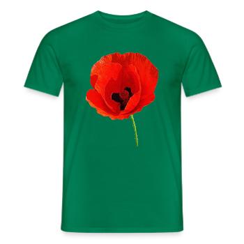 Corn poppy - Men's T-Shirt - kelly green - Front - AI Model Male 178 dark (178cm)