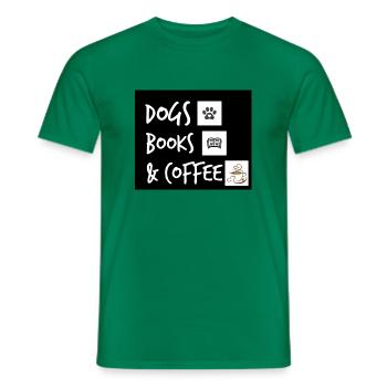 Dogs, books & coffee - Männer T-Shirt - Kelly Green - Vorne - AI Model Male 178 dark (178cm)