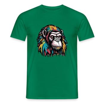 Monkey Head Graffiti - Men's T-Shirt - kelly green - Front - AI Model Male 178 dark (178cm)