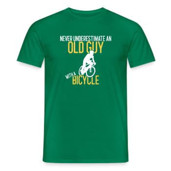 Ne sous-estimez jamais un vieux gars avec un vélo - T-shirt homme - vert - Devant - AI Model Male 178 dark (178cm)