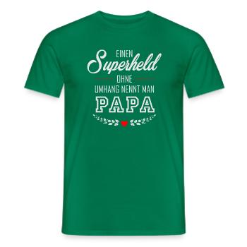 Superheld Papa - Männer T-Shirt - Kelly Green - Vorne - AI Model Male 178 dark (178cm)